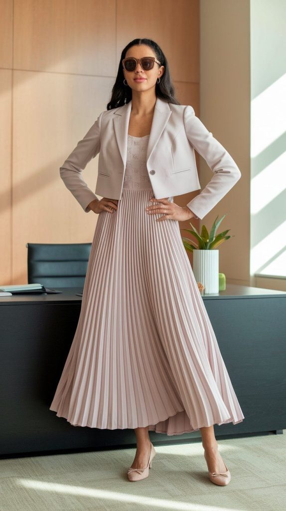 Add a Cropped Jacket to a Maxi Dress