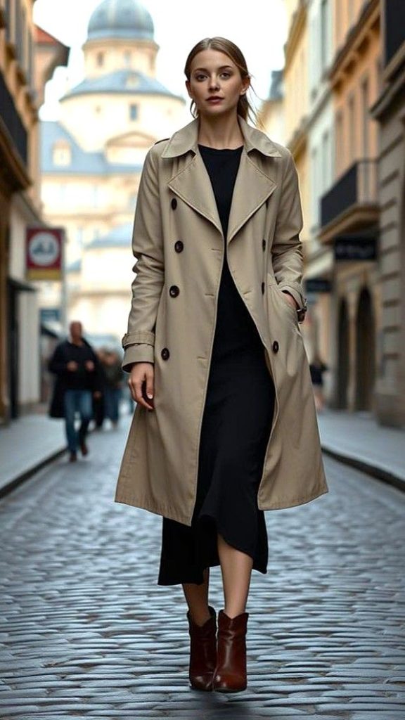Add a Trench Coat Over Your Maxi Dress