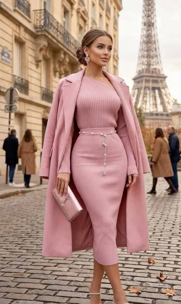 Baby Pink Monochrome Outfit with Neutral Accessories