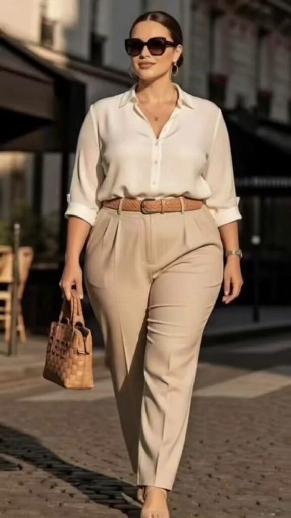 Button-Down Shirt with Tailored Pants