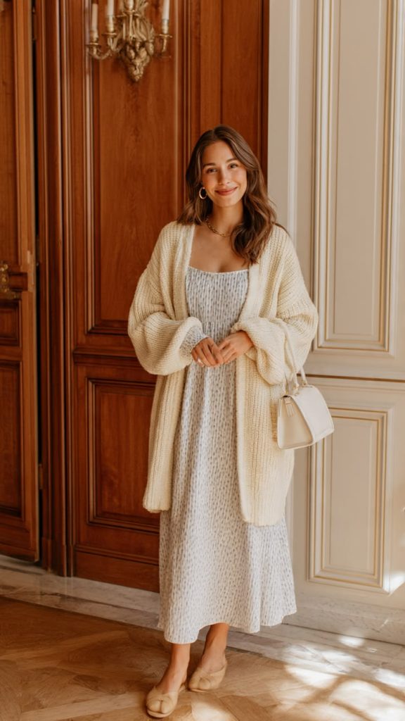 Layer a Cardigan Over Your Maxi Dress