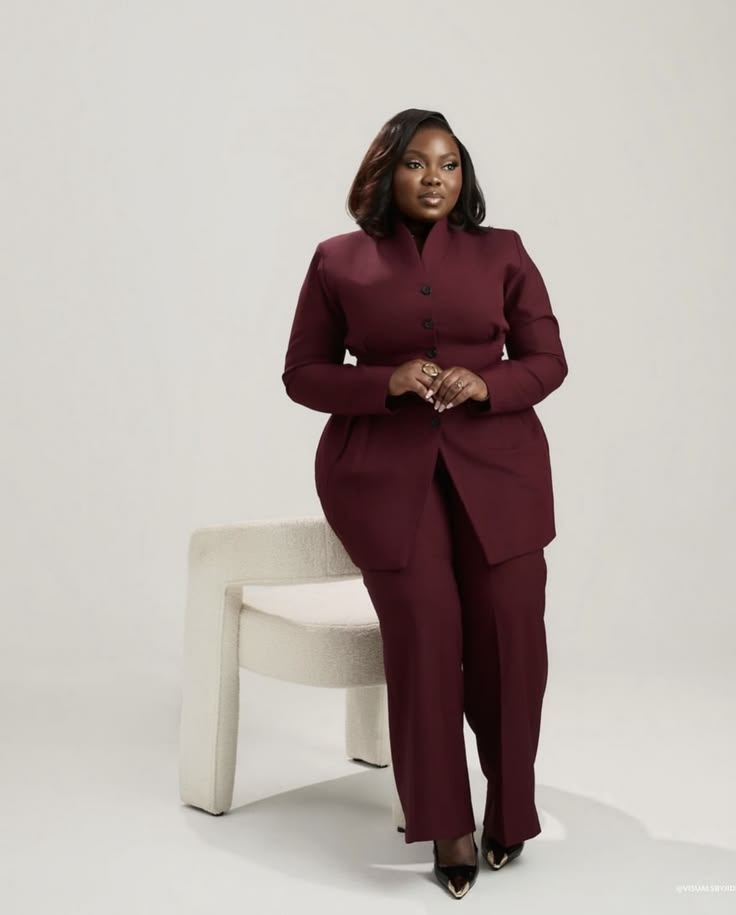 Longline Blazer with Straight-LLeg Trousers