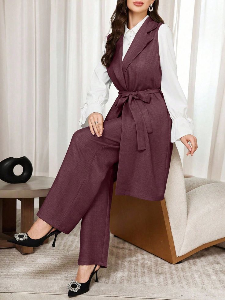 Longline Vest with Tailored Trousers