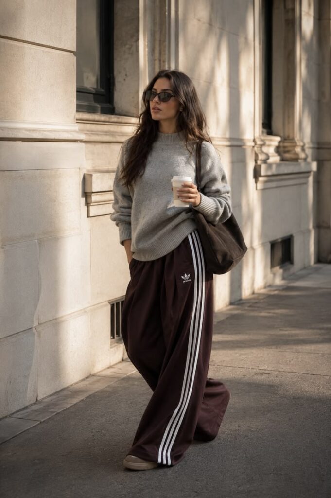 Oversized Sweatshirt with Wide-Leg Track Pants