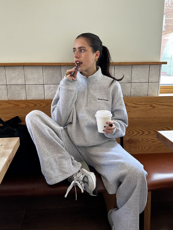 Quarter-Zip Pullover with Athletic Joggers