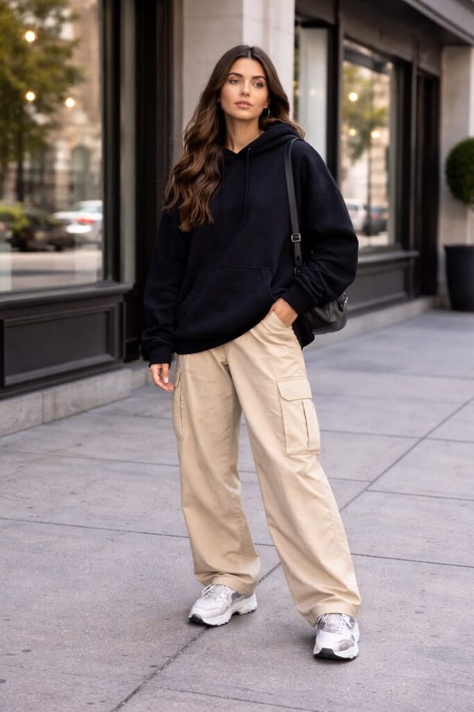 Relaxed Sweatshirt with Cargo Joggers