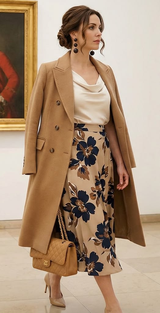 Soft Blouse with an A-Line Skirt