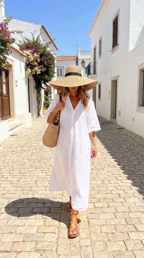 White Linen Maxi Dress for Sunny Days