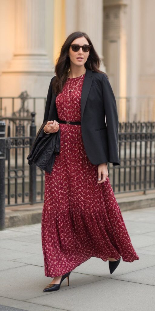 A Belted Maxi Dress with Classic Accessories