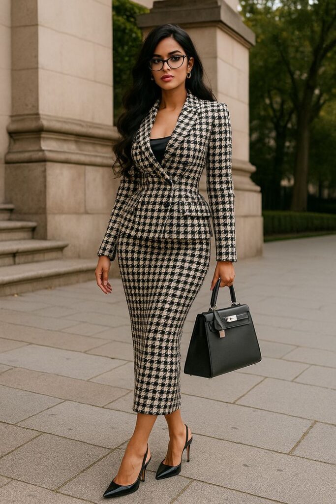 A Matching Blazer and Skirt Set