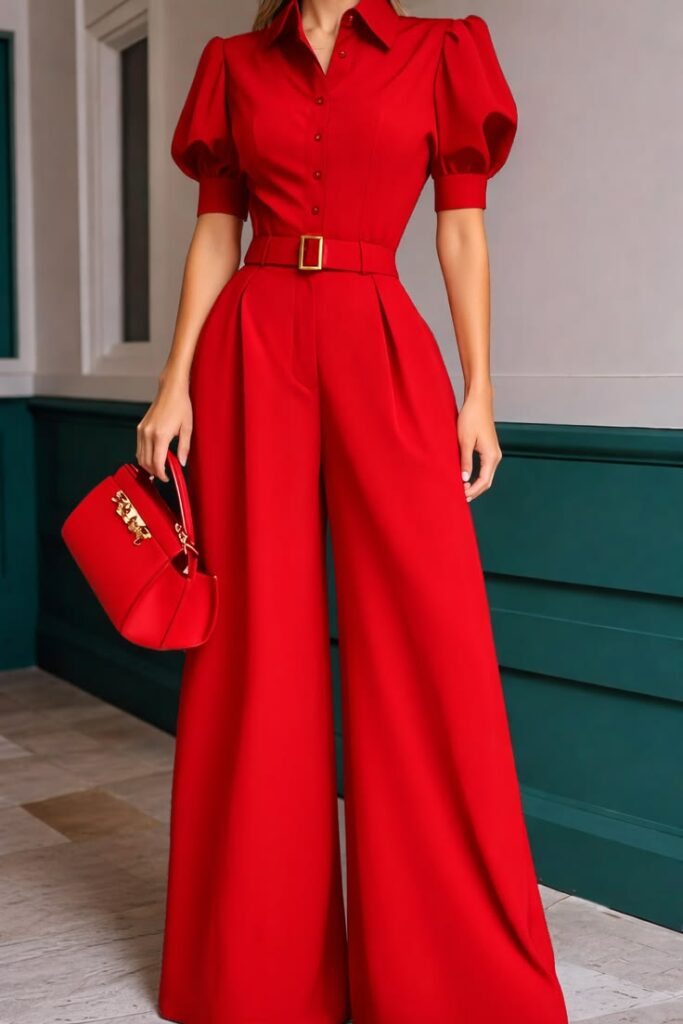 A Tailored Jumpsuit with a Belt