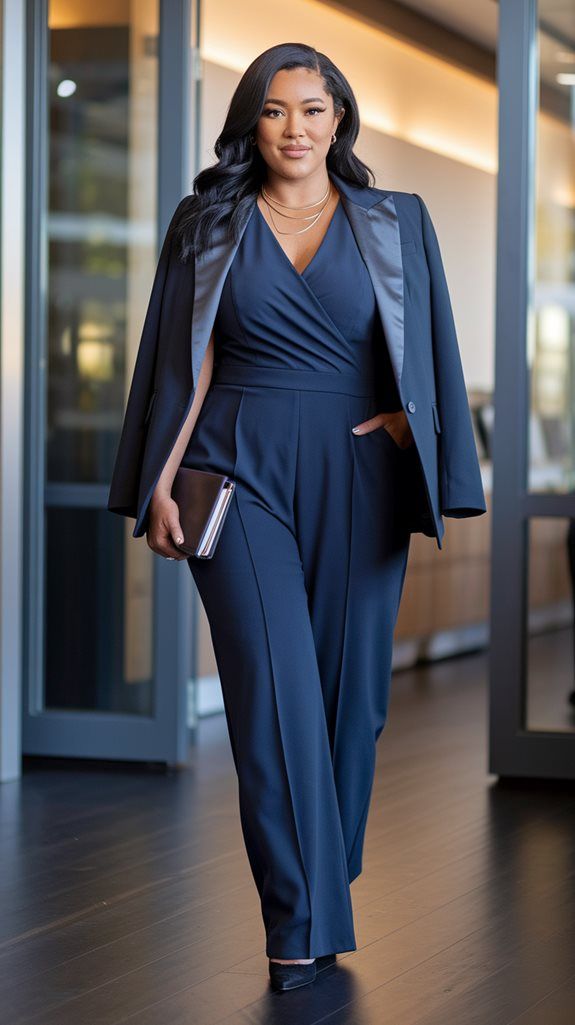 A Tailored Jumpsuit with a Structured Blazer