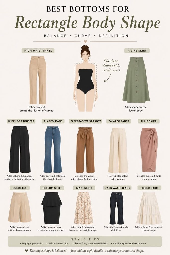 Best Bottoms for Rectangle Shapes