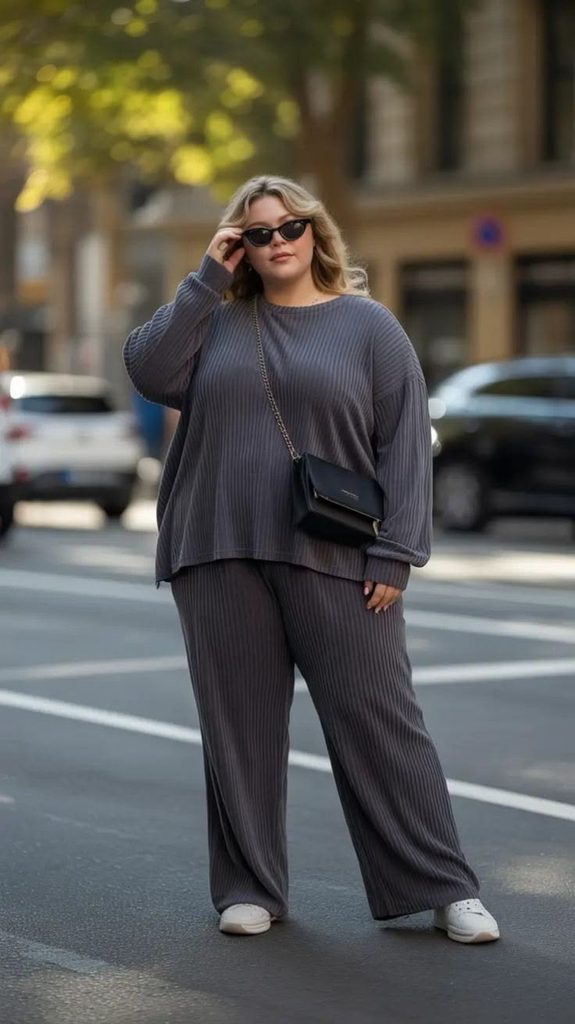 Coordinated Knit Set With a Rain Jacket