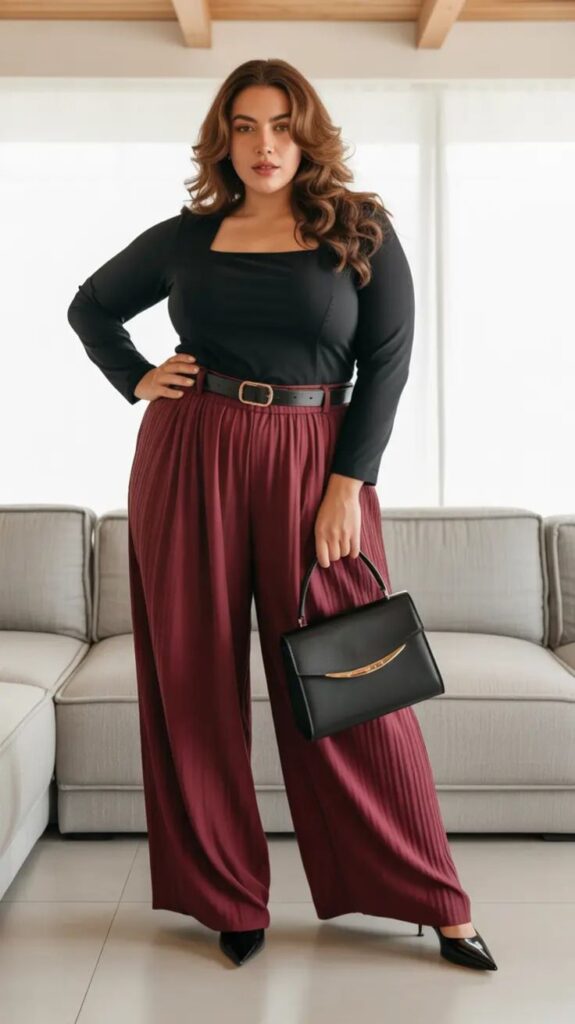 Flowy Palazzo Pants with a Simple Top