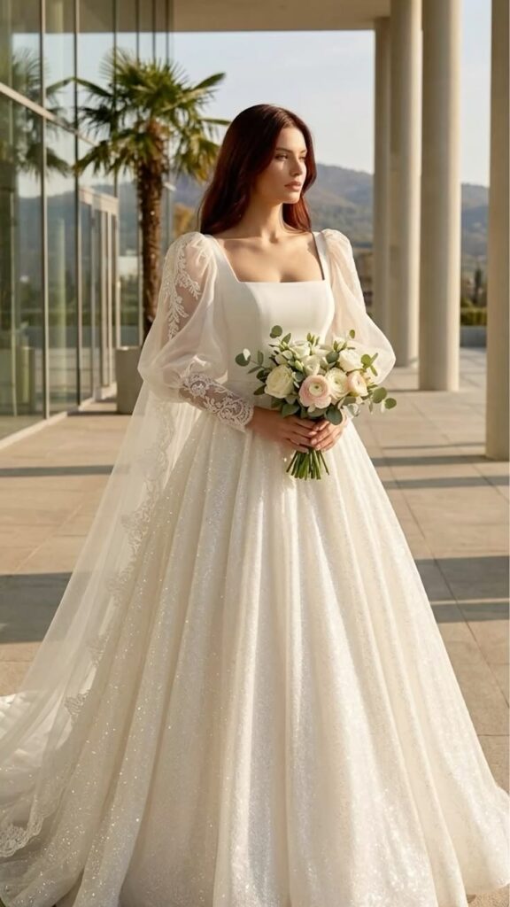 Long Sleeve Wedding Dress with Delicate Embellishments