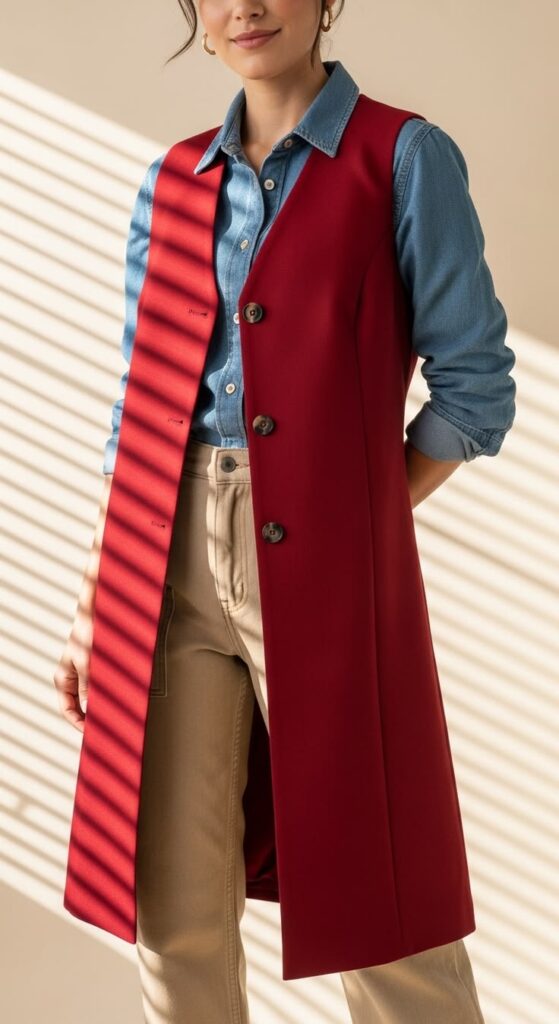 Longline Vest with Slim-Fit Pieces