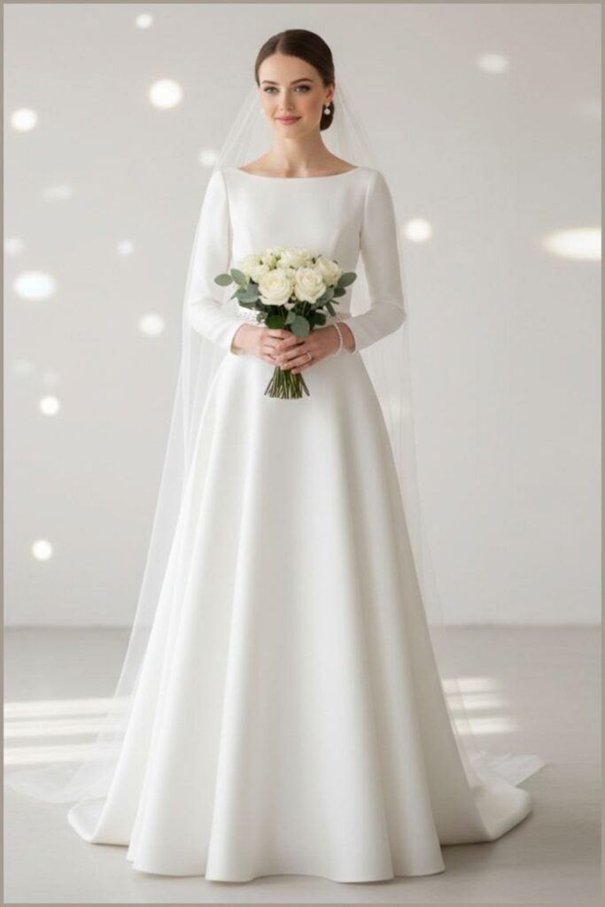 Minimalist Crepe Wedding Dress