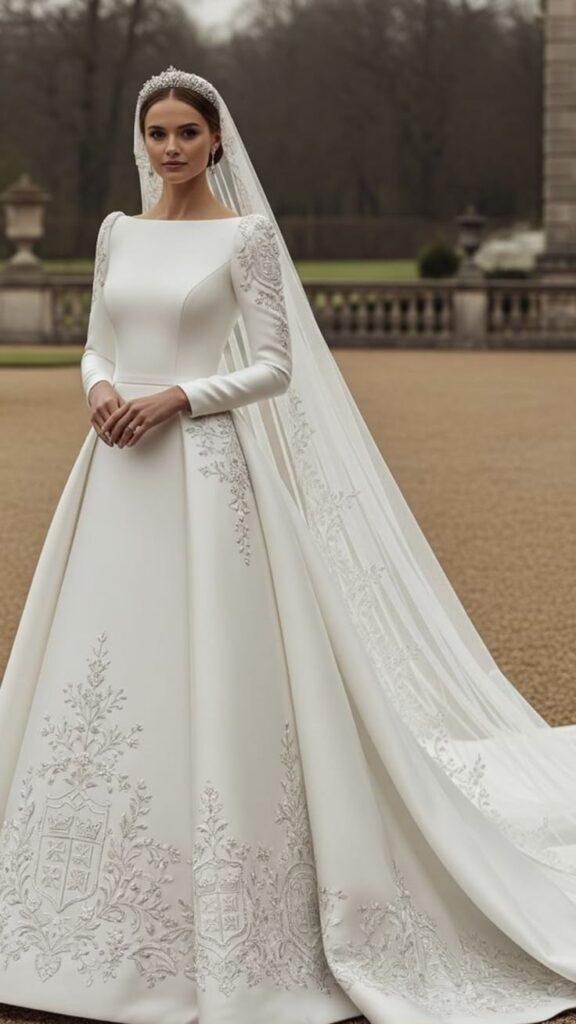 Off-White Modest Wedding Dress