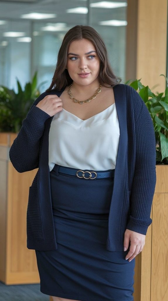 Pencil Skirt with a Modest Blouse