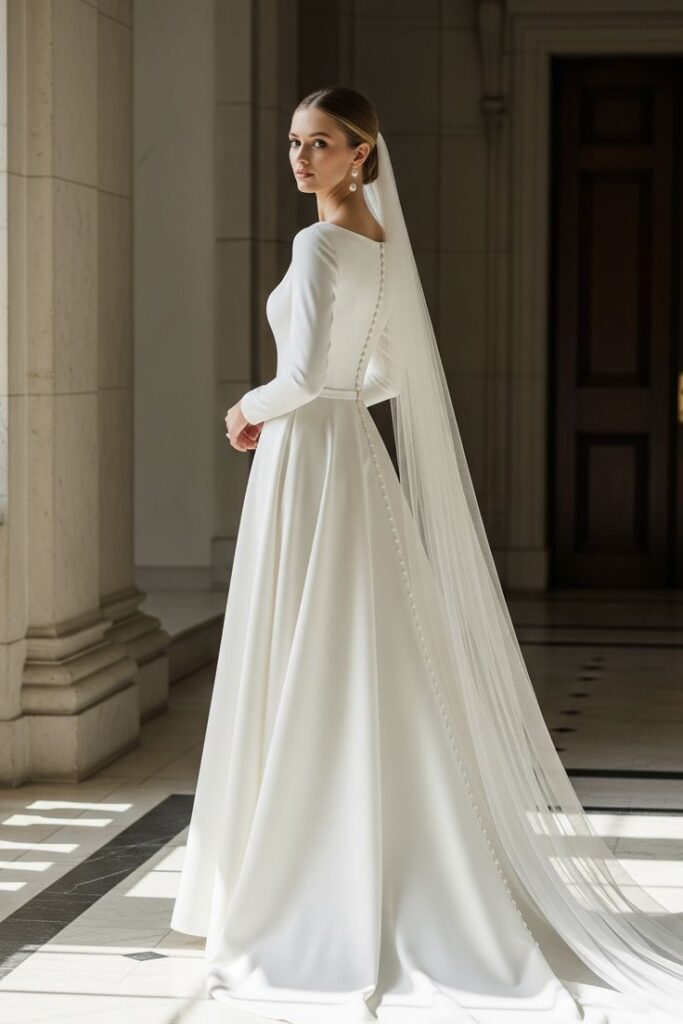  Princess Seam Wedding Dress