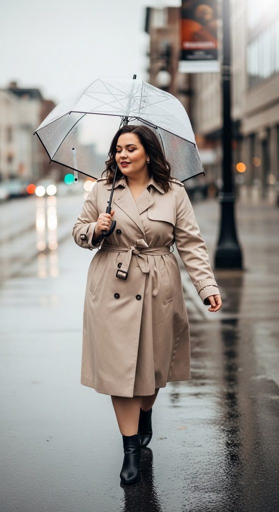 Rainy Day Outfit Ideas for plus size women