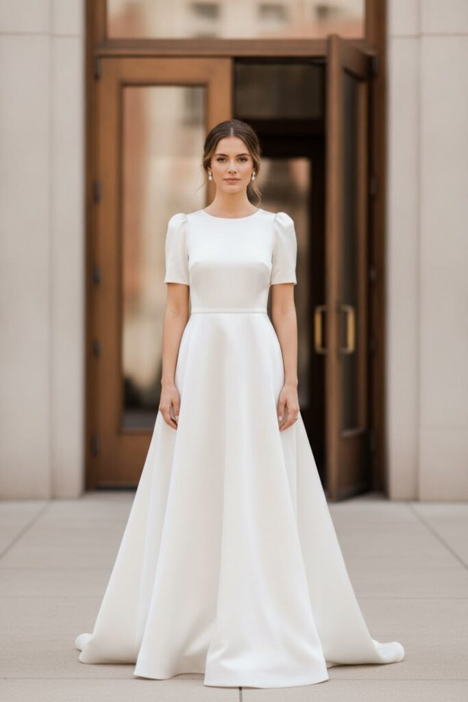  Simple Satin Wedding Dress