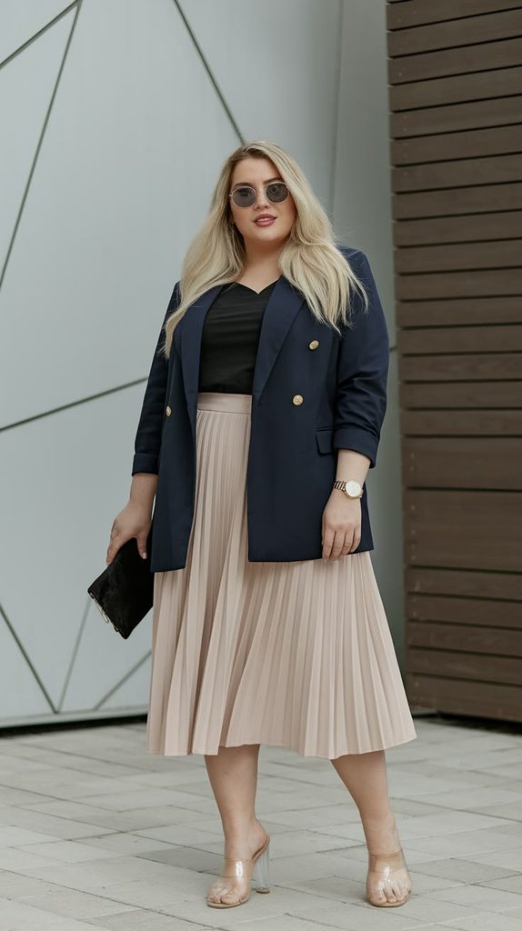 Structured Blazer with Maxi Skirt