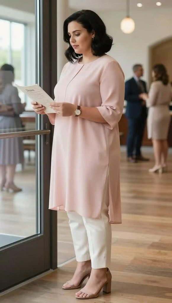 Structured Tunic with Slim Trousers