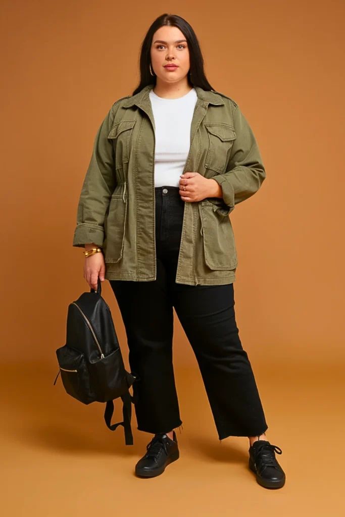 Utility Jacket With Straight-Leg Jeans