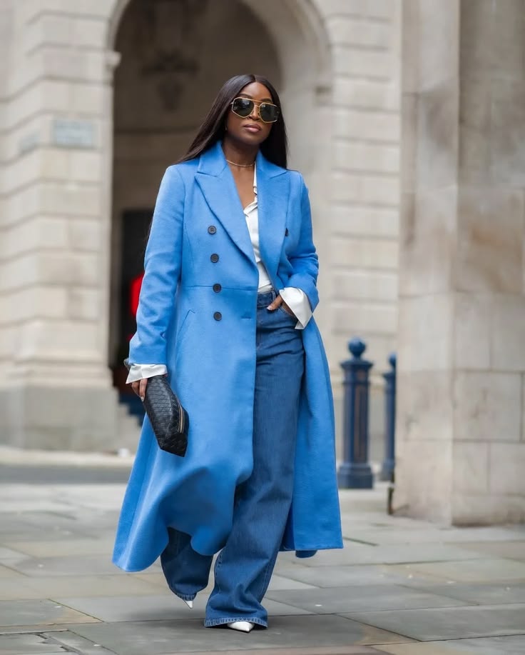 Wide Leg Jeans With a Long Coat