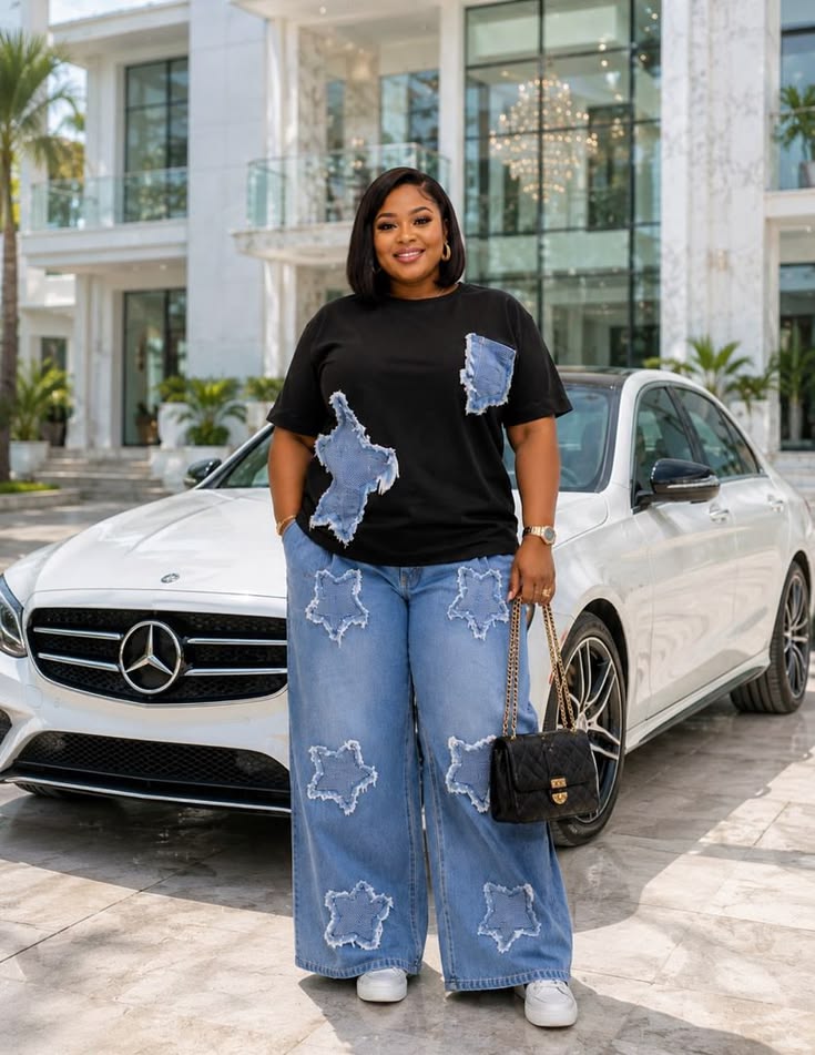 Wide Leg Jeans With a Monochrome Top