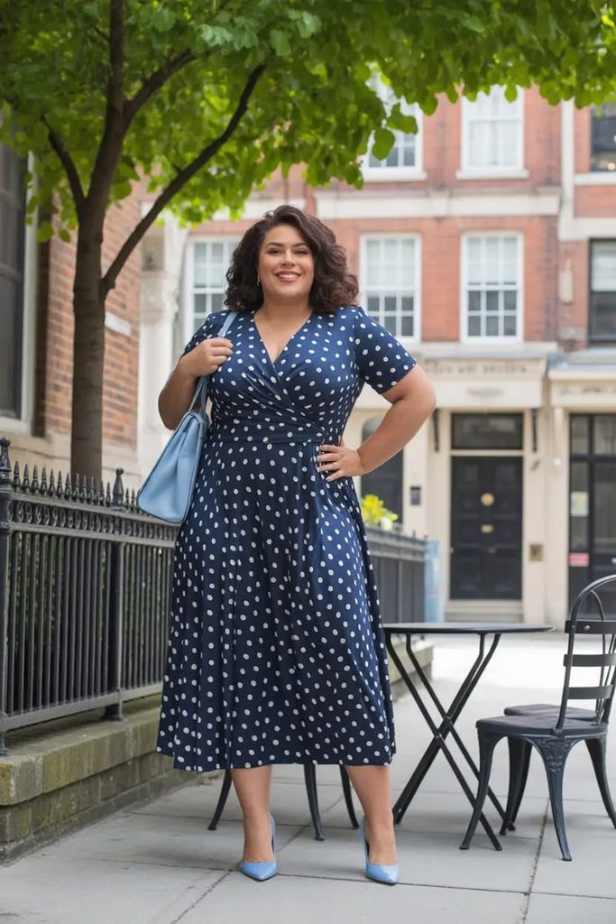 A-Line Midi Dress With Simple Accessories