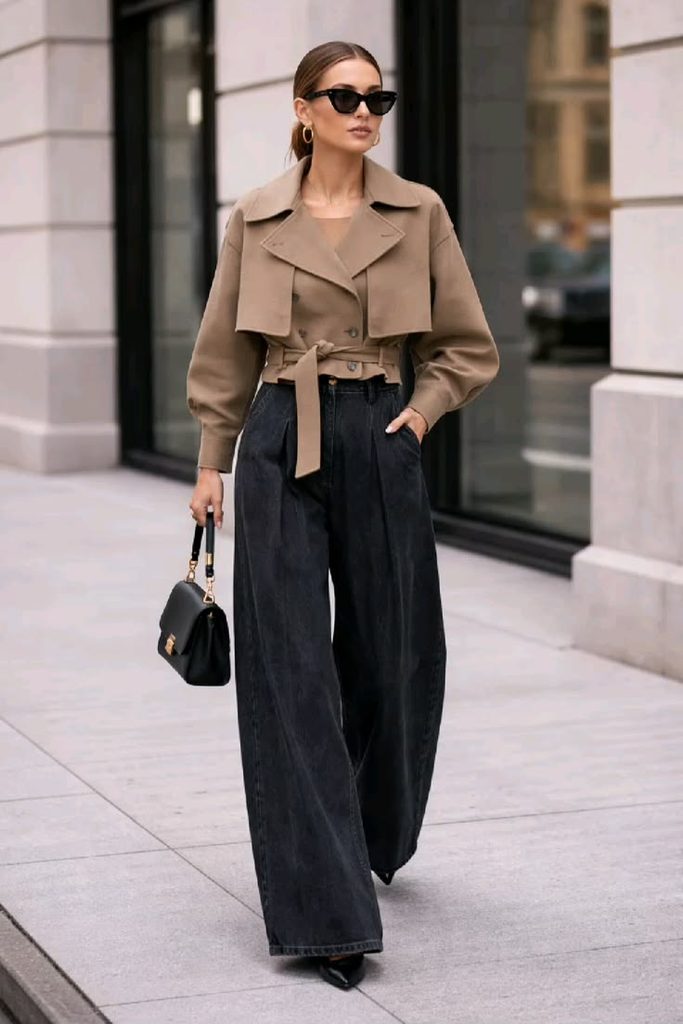  Balance the Cropped Length With High-Waisted Pieces