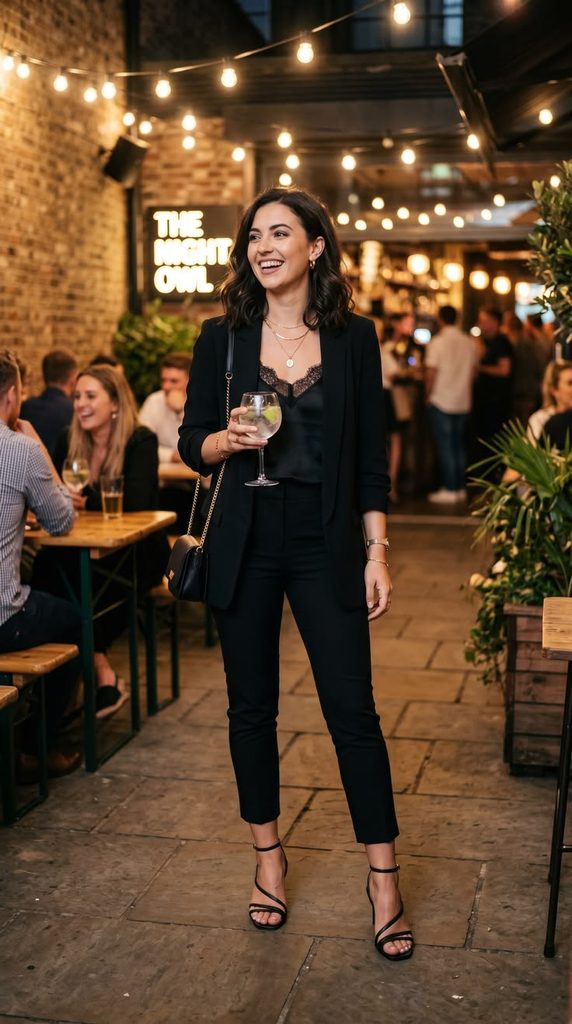 Monochrome Black Date-Night Look