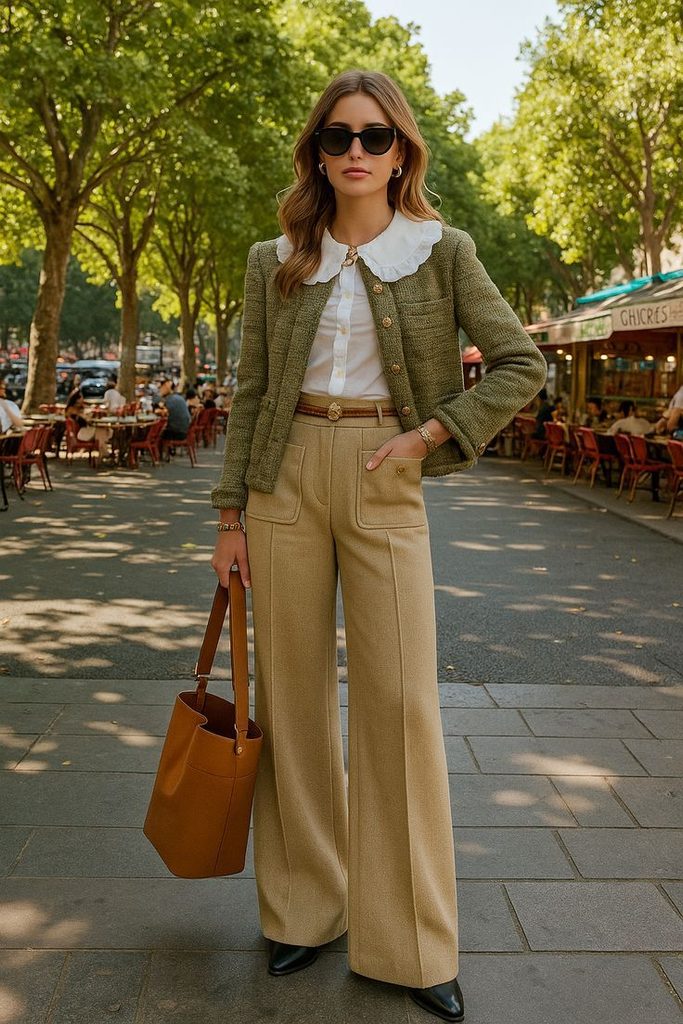 Old-Money-Inspired Tweed Blazer and Trousers