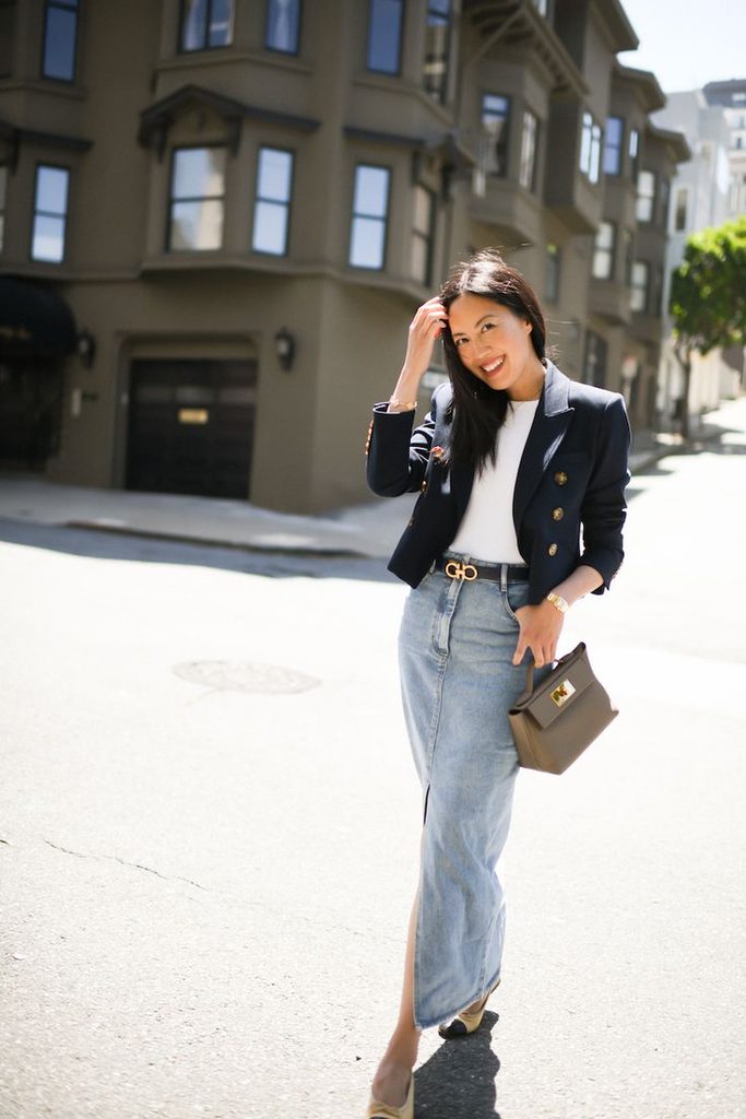Try a Relaxed Denim Skirt