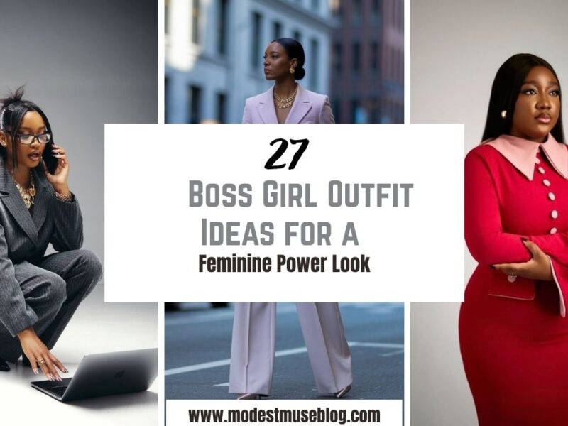 three grid outfits and text overlay 27 Boss Girl Outfit Ideas for a Feminine Power Look