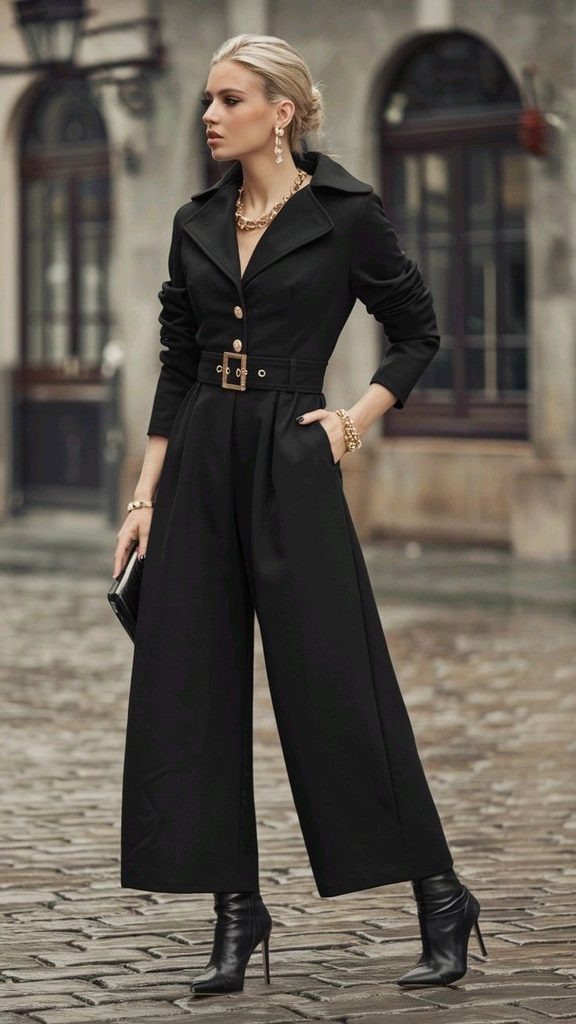 A Black Jumpsuit With a Statement Belt