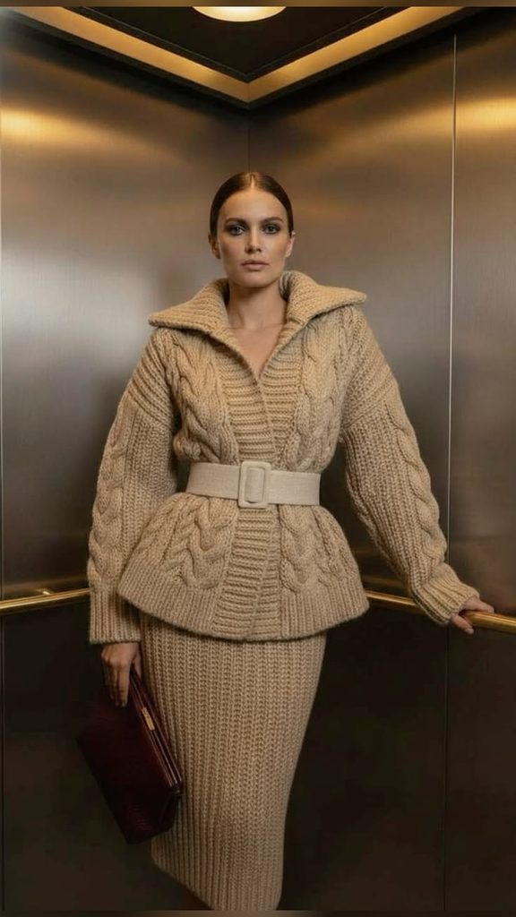  A Coordinated Knit Set With Elegant Accessories