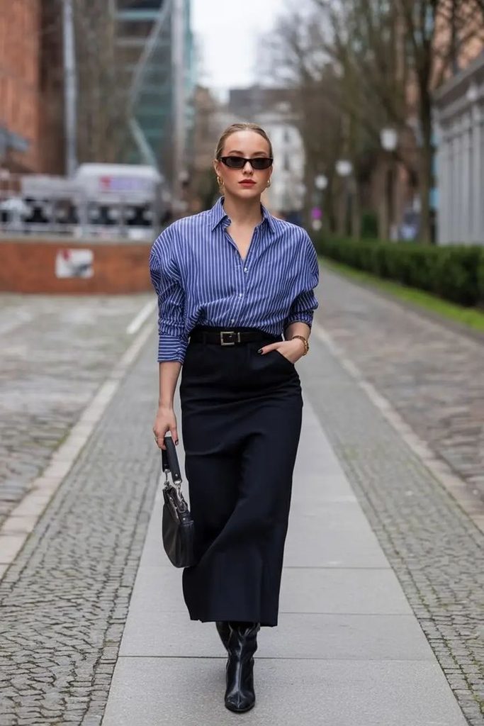 A Crisp Button-Down Shirt With a Pencil Skirt