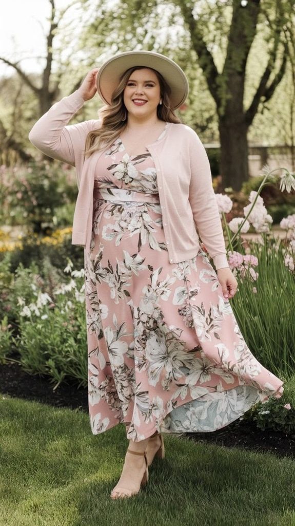 A Floral Maxi Dress With a Lightweight Cardigan