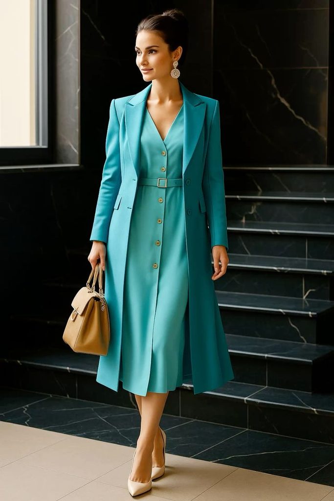 A Longline Blazer With a Matching Midi Dress