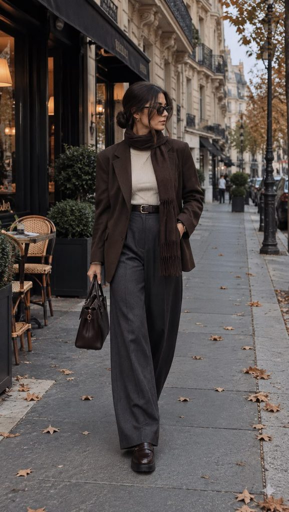 A Tailored Blazer with a Warm Knit