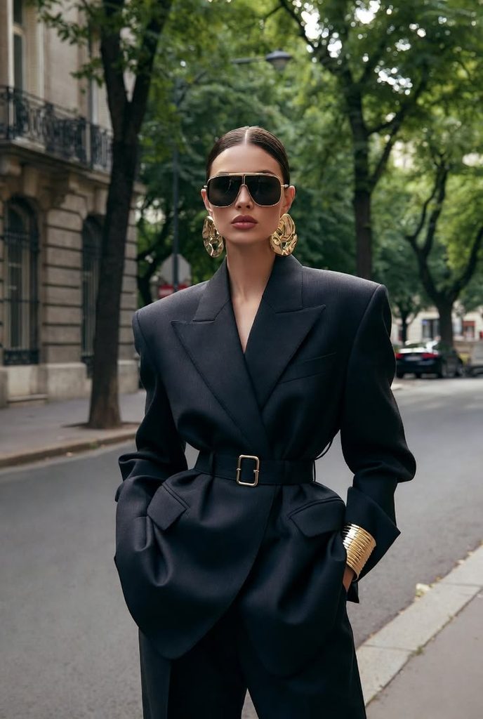 All-Black Outfit With Statement Accessories
