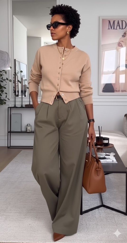 Elegant Neutral Outfit With Gold Jewelry