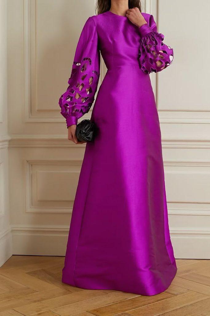 High-Neck Satin Maxi Dress