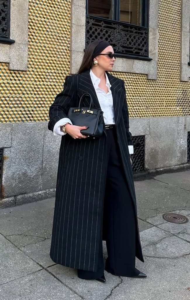 Long Coat Over a Tailored Outfit