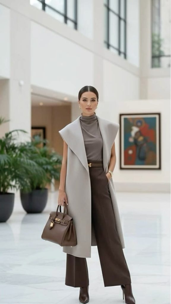 Longline Vest With Tailored Trousers