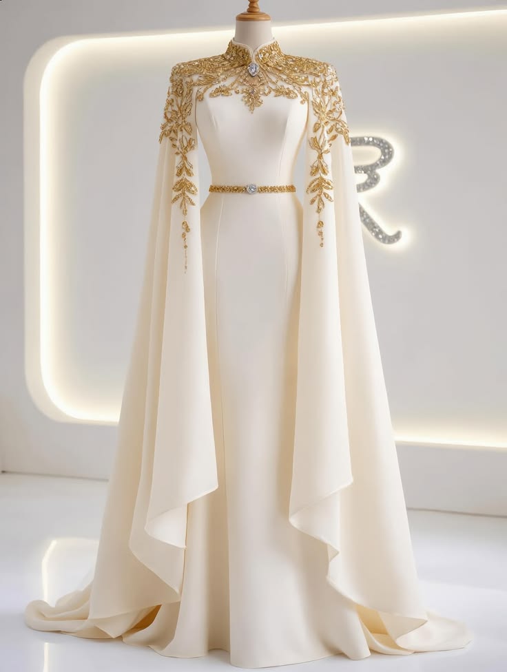 Simple Modest Gown With Luxury-Looking Accessories